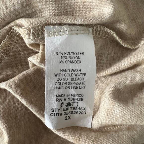 AMANA Womens Top 2X Relaxed Comfort Lounge Casual Stretch Minimalist Neutral - Picture 9 of 10